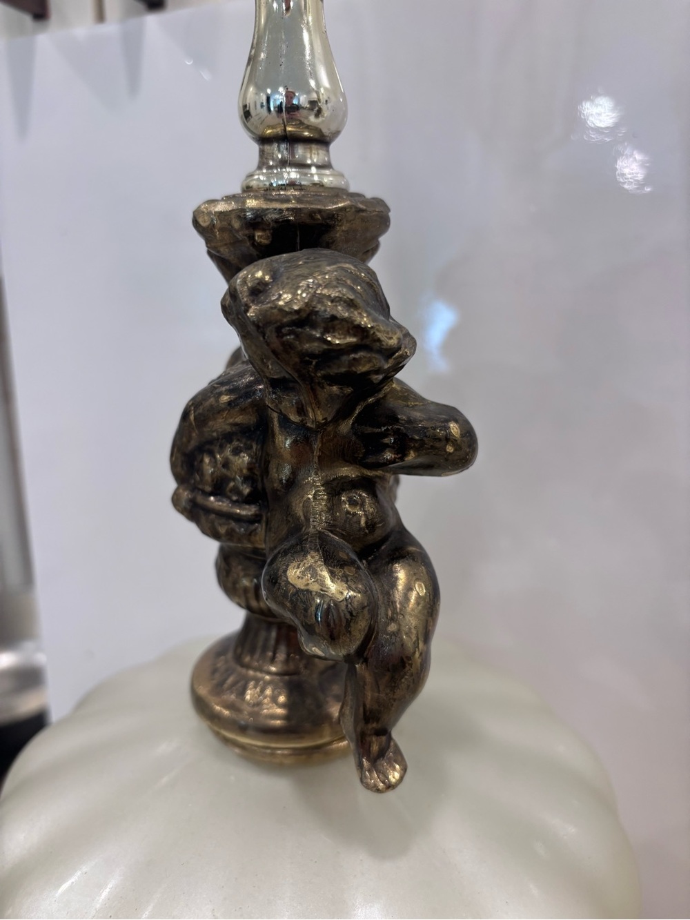 Pair Of Vintage Cornell Victorian Cherub Lamp Hollywood Regency - Picture 15 of 16